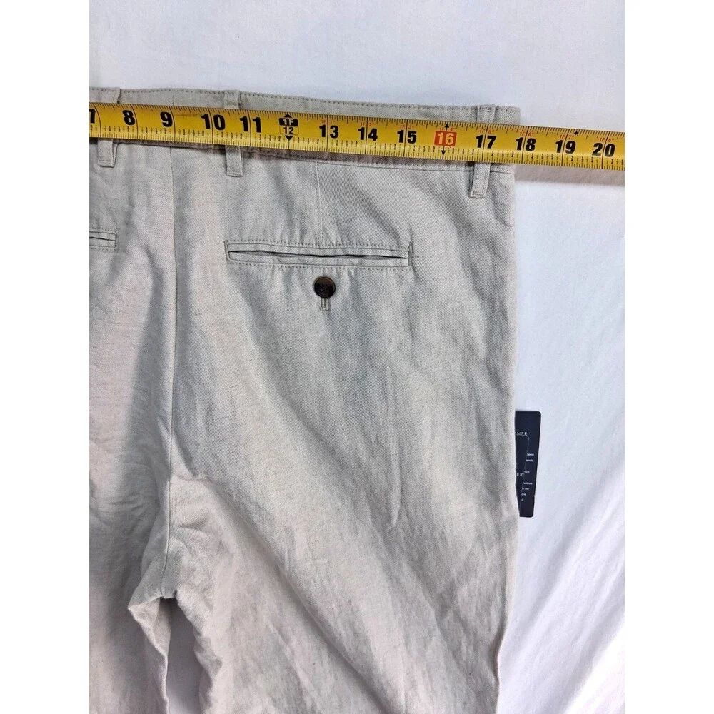 New Brook Taverner Caine Classic Fit Linen Pants Men 36L Tan Chinos Preppy NWT